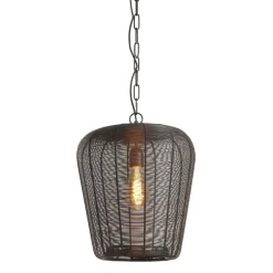 Hanglamp Barzio mat zwart rond 31cm 1-lichts