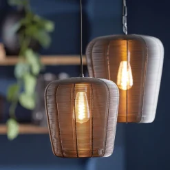 Hanglamp Barzio mat zwart rond 31cm 1-lichts