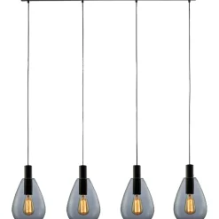 Hanglamp Felinio smoke glas 4-lichts