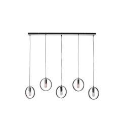 Hanglamp Girare zwart metaal 5-lichts