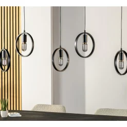 Hanglamp Girare zwart metaal 5-lichts