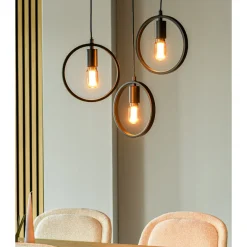 Hanglamp Girare zwart metaal 3-lichts