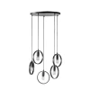 Hanglamp Girare zwart metaal 5-lichts