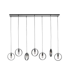 Hanglamp Girare zwart metaal 7-lichts