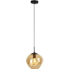 Hanglamp Macato zwart amber glas 1-lichts