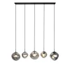 Hanglamp Macato zwart smoke glas 5-lichts