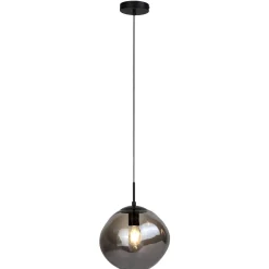 Hanglamp Macato zwart smoke glas 1-lichts