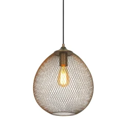 Hanglamp Maroggia bruin rond 30cm koper 1-lichts