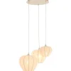 Hanglamp Moscito ecru linnen 3-lichts