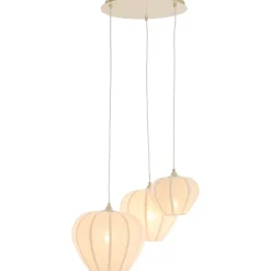 Hanglamp Moscito ecru linnen 3-lichts
