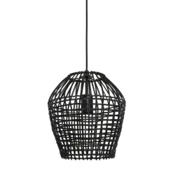 Hanglamp Scarperio rond 28 cm rotan zwart