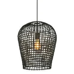 Hanglamp Scarperio rond 40 cm rotan zwart