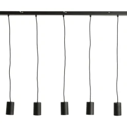 Hanglamp Trecate mat zwart 5-lichts