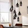 Hanglamp zwart smoke glas 9-lichts - Lungo