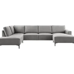 Hoekbank links Fabria donkergrijs basic comfort