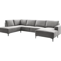 Hoekbank links Fabria donkergrijs basic comfort