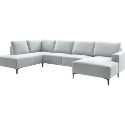 Hoekbank links Fabria lichtgrijs groot basic comfort