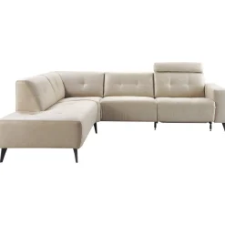 Hoekbank links Piorino pocketvering lichtgrijs relaxfunctie