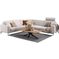 Hoekbank Moscato bonell HR-schuim zitting lichtgrijs