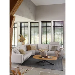 Hoekbank Moscato bonell HR-schuim zitting lichtgrijs