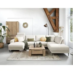 Hoekbank Portona HR-schuim zitting ecru