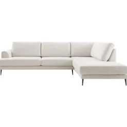 Hoekbank rechts Ansio pocket-visco zitting beige