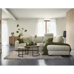 Hoekbank rechts Florance HR koudschuim zandbeige relaxfunctie