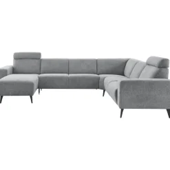 Hoekbank rechts Puento gerecycled polyether HR-zitting grijs