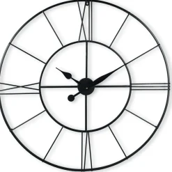 Klok Nimar metaal rond 80cm zwart strak dessin 63