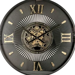 Klok Nimar metaal rond 80cm zwart dessin 55