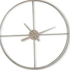 Klok Nimar metaal rond 80cm taupe strak dessin 61