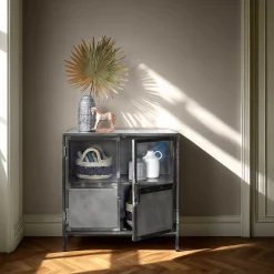 Opbergkast Carpino (90 Cm) metaal glas