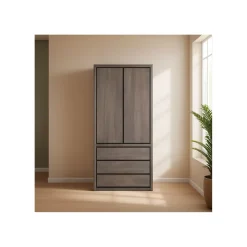 Opbergkast Lavio (86 cm) eiken grafiet