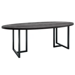 Ovale eettafel Vinito 230x110 eikenfineer zwart