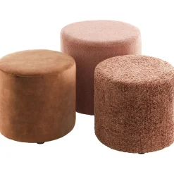 Poef Roby 45 cm bruin rond