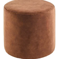 Poef Roby 40 cm velvet bruin rond