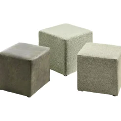 Poef Roby 45x45 cm lichtgroen vierkant