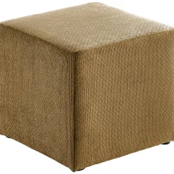 Poef Roby 40x40 cm okergeel vierkant