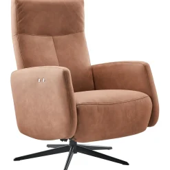 Relaxfauteuil Perfini elektrisch verstelbare rug en voetensteun camel