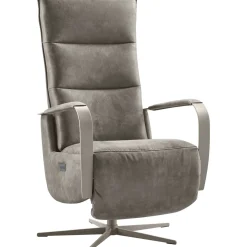 Relaxfauteuil Seduto elektrisch microleder donkergrijs