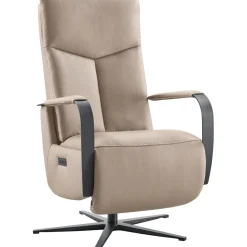 Relaxfauteuil Seduto elektrisch leder beige