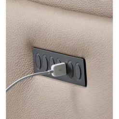 Relaxfauteuil Seduto elektrisch leder beige