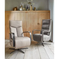 Relaxfauteuil Seduto elektrisch leder beige