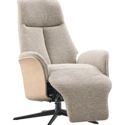 Relaxfauteuil Serio beige licht hout premium comfort