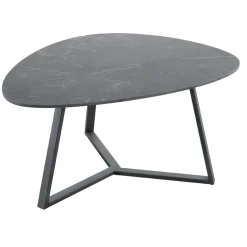 Salontafel Lineto 64x80 cm organisch zwart keramiek