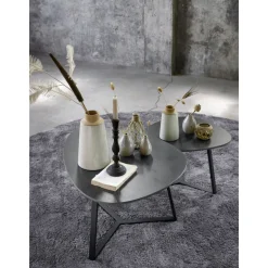 Salontafel Lineto 64x80 cm organisch zwart keramiek