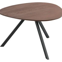 Salontafel Tavolo eikenhout 70x70 cm organisch donkerbruin