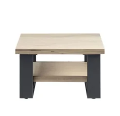 Salontafel Verato eikenhout 70x70 cm vierkant naturel grey