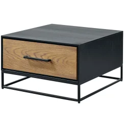 Salontafel Vinito (B65xL65) eiken fineer zwart/naturel