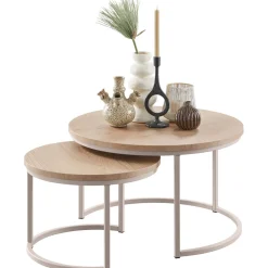 Salontafelset Lunata 55 en 75 cm rond misty oak